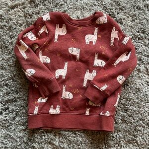 Cat & Jack Kids Llama Print Maroon Sweatshirt